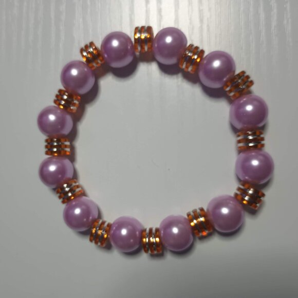 8" Chunky Bead Large Stretch Bracelet Fun Bright Colors Fits Plus Size Wrist - Picture 4 of 14